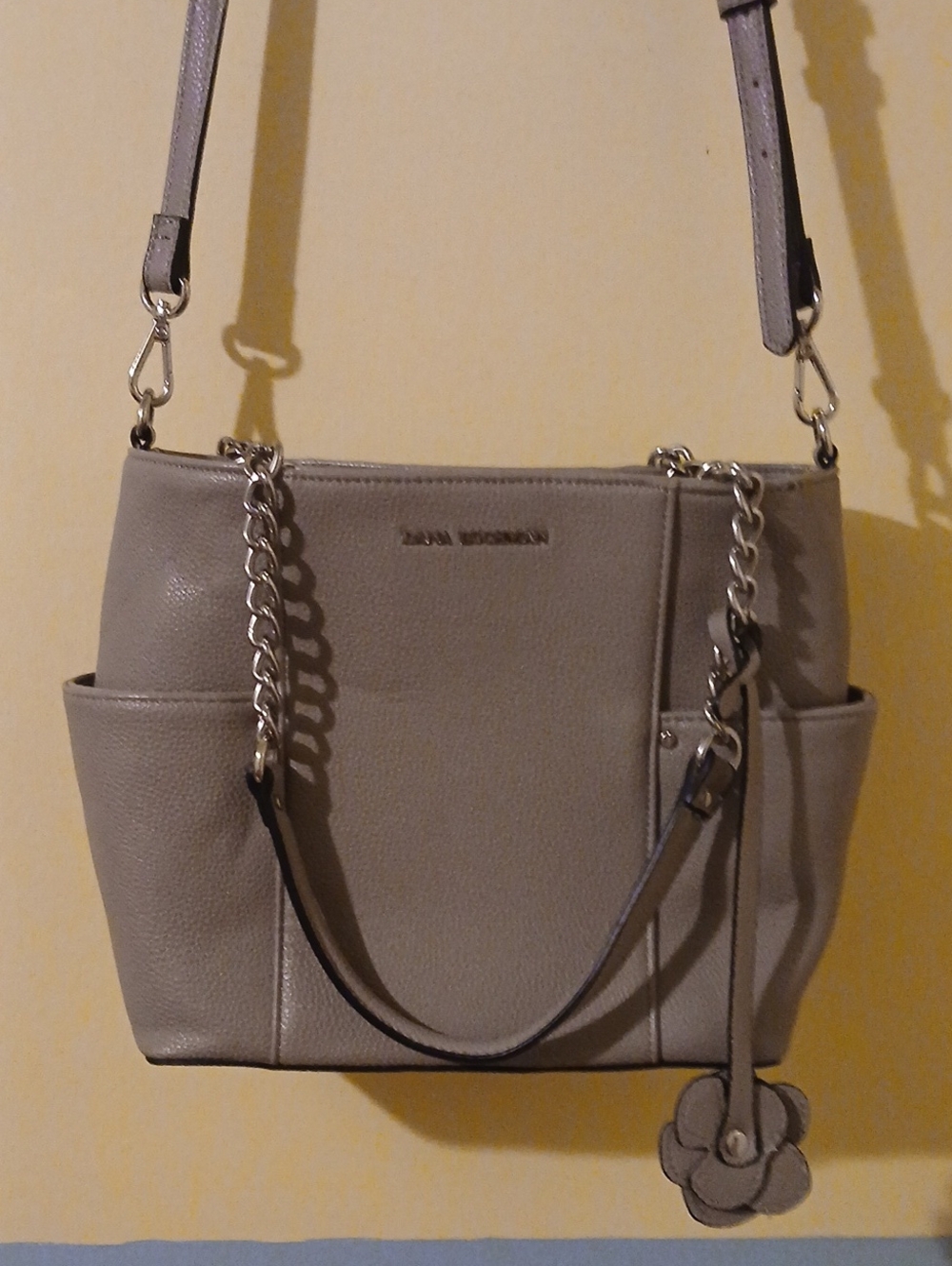 Dana Buchman Taupe  Shoulder Tote with Chain Handles